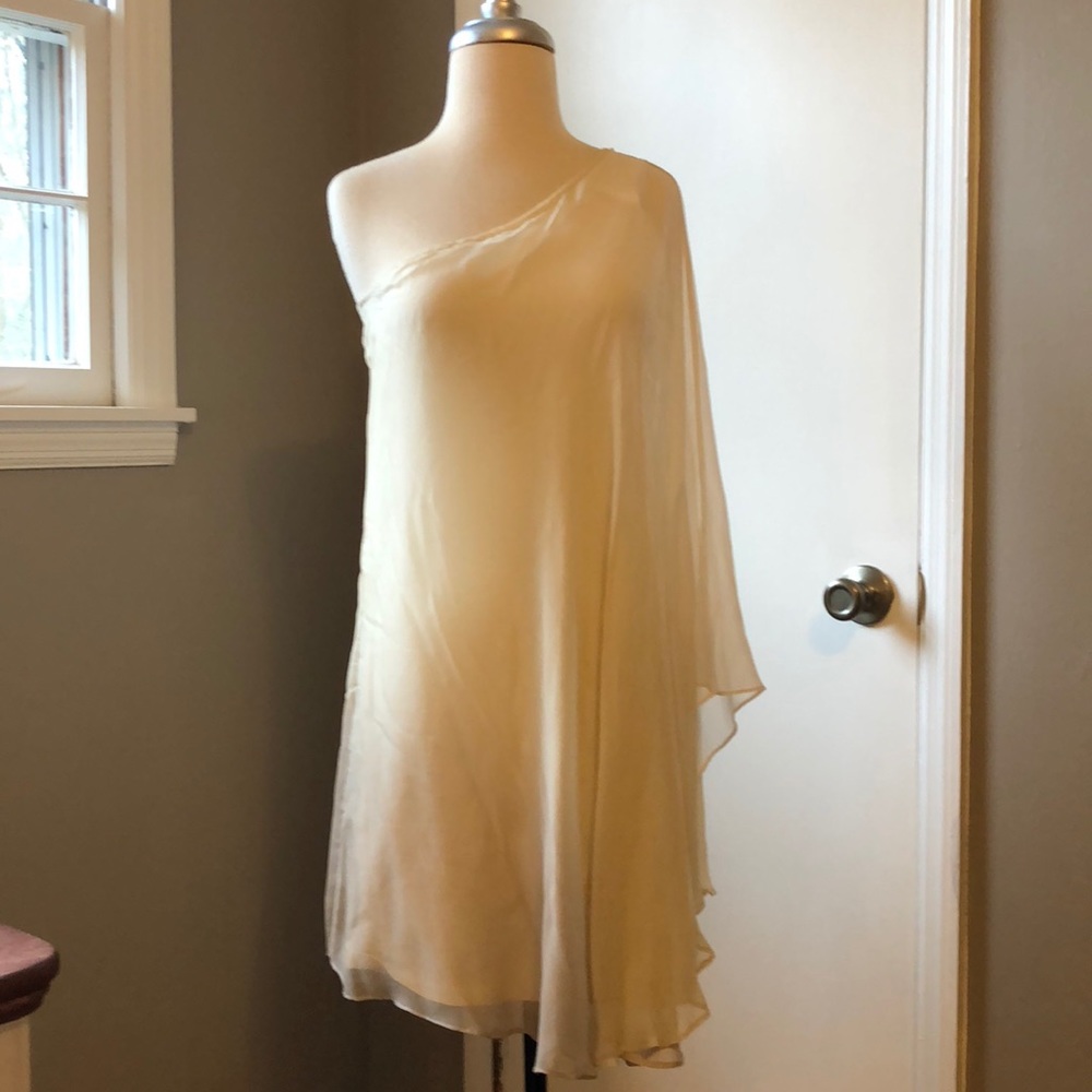 Julie Brown one shoulder ombré chiffon dress